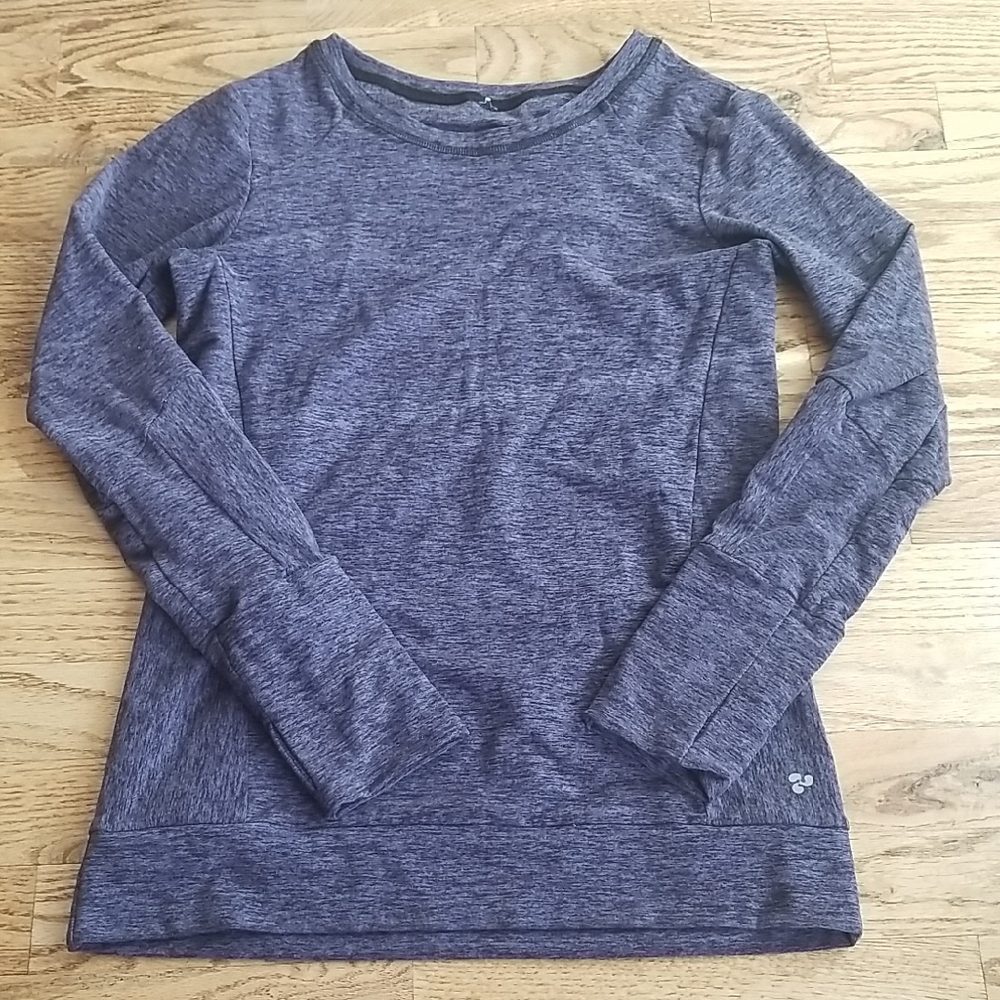 (XL) Triple Flip Heathered Long Sleeve Top Gymnastics Activewear Discontinued